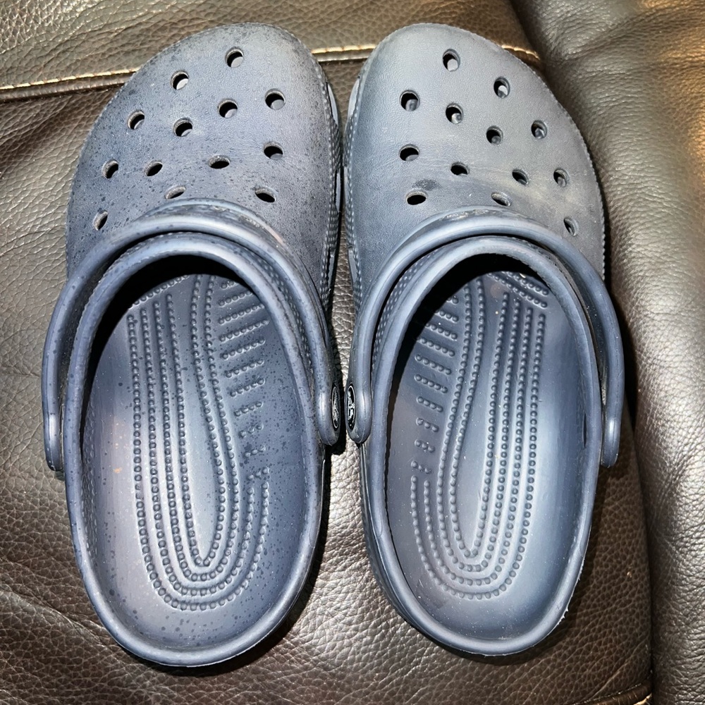 Youth navy crocs. Size 2